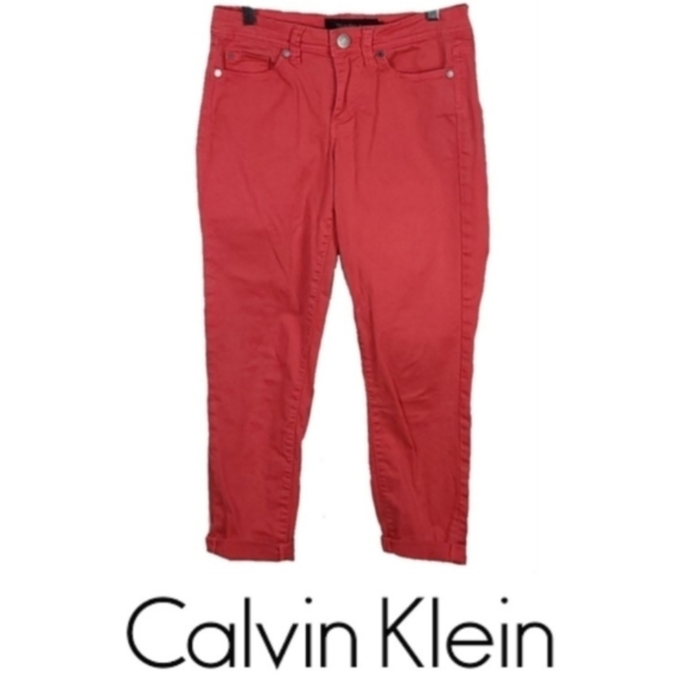 Calvin Klein Orange Coral Denim Jeans